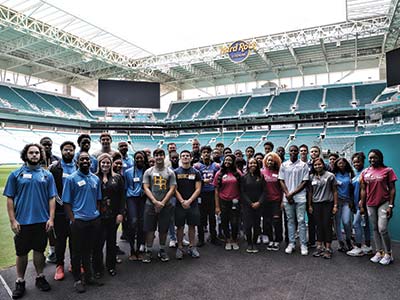 Stadium group photo